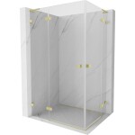 MEXEN/S - Lunar L Duo sprchový kout dveře křídlové 115 x 85, transparent, zlato kartáčovaná 834L-115L-085P-55-00