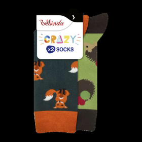Veselé ponožky 2 páry CRAZY SOCKS 2x - BELLINDA - světle modrá 35 - 38