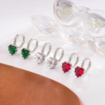 Náušnice Swarovski Elements Elizabeth Garnet - srdíčko, Červená
