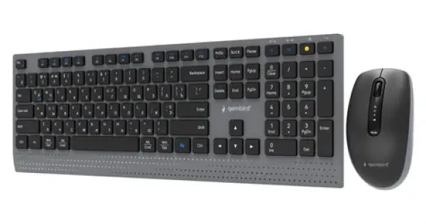 Gembird KBS-WPS-02-CYRL / Bezdrátová sada klávesnice a myši / 2,4GHz + Bluetooth / Cyrilické rozložení kláves (KBS-WPS-02-CYRL)