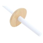 Erga Madera, toaletní WC kartáč na postavení, bílý-hnědý, ERG-YKA-P.MADERA-WHT
