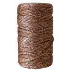 Bella Rose Třpytivý provázek 50 m – Copper, měděná barva, textil