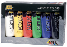 Akrylové barvy Kreul Solo Goya, sada 6 x 100 ml