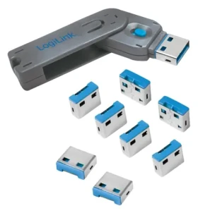 LogiLink AU0045 modrá / Blokovač USB portů / 8 ks + klíč / USB Typ-A (AU0045)