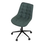 Židle kancelářská, zelená látka v dekoru broušené kůže, černý kovový kříž