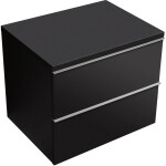 CERANO - Koupelnová skříňka Velora - černá matná, úchytka chromová + deska pod umyvadlo Navira Pro - 36 mm - 60x56,6x46,5 CER-668639
