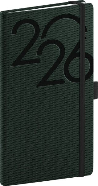 Týdenní diář 2026 NOTIQUE kapesní - Ajax zelený, 9 x 15,5 cm