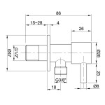 SAPHO - MINIMAL rohový ventil s rozetou, 1/2"x 3/8" nerez mat MI558