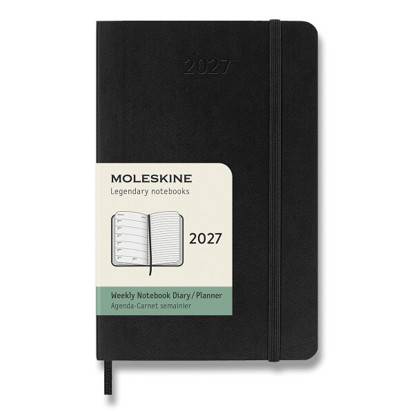 Diář MOLESKINE 2027 týdenní měkký černý S