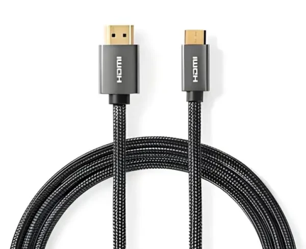 Nedis High Speed HDMI 2 m antracitová / Kabel HDMI / Mini konektor / 4K 60Hz / 18 Gbps / Ethernet (CVTB34500GY20)