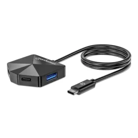 Manhattan USB-C Hub černý / USB hub / 4-portový / 2x USB-C + 2x USB-A / USB 3.2 Gen 2 / 5 Gbps (181150)