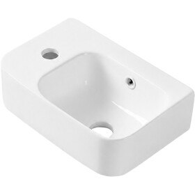 CERANO - Umývátko keramické Pulo - závěsné levé - bílá lesklá - 37x25 CER-680375