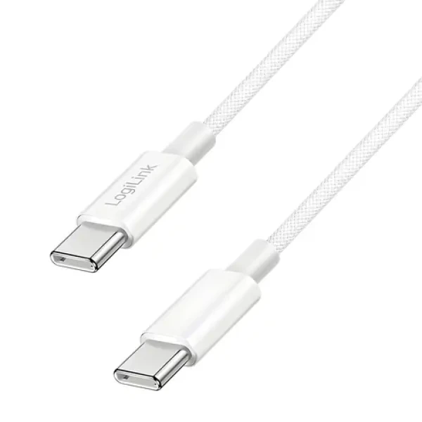 LogiLink USB-C - USB-C bílá / Nylonový kabel / USB 2.0 / 60 W / 1,5 m (CU0342)