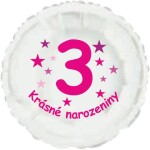 Krásné 3. narozeniny fóliový balónek kruh pro holky Balonky.cz Krásné 3. narozeniny fóliový balónek kruh pro holky Balonky.cz