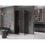 MEXEN/S - Velar L sprchový kout, posuvné dveře 120 x 110, grafit, měď kartáčovaná - 871-120-110-33-65 871-120-110-43-65