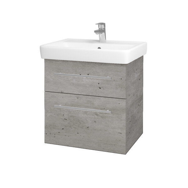 Dřevojas - Umyvadlová skříňka Q MAX SZZ2 60 - D01 Beton / Úchytka T02 / D01 Beton 67529B