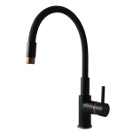 RAV Slezák - SEINA - Dřezová baterie s flexibilním ramínkem, Černá matná/Stará mosaz (Bronz), 1/2" SE919.5/10CMATSM