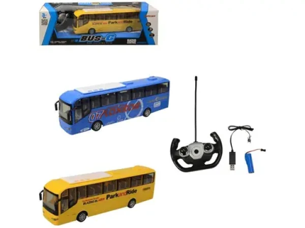 MaDe 07753 - Autobus na dálkové ovládání, 4 kanál, se světlem, 27mhz, 40 x 13 x 13 cm