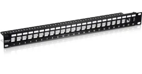 TRENDnet TC-KP24S černý / Patch panel / 24x Keystone / stíněný / 19" / 1U (TC-KP24S)