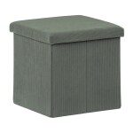 Taburet s úložným prostorem, zelená manšestrová látka