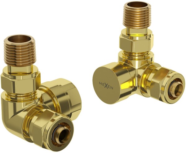 MEXEN - axiální radiátorové ventily, zlatá W903-000-50