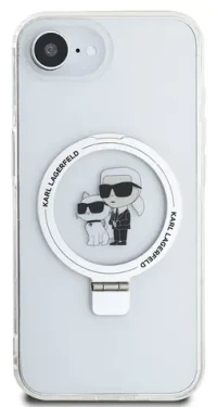 Karl Lagerfeld Ringstand MagSafe bílá / Zadní kryt / hardcase / MagSafe / pro Apple iPhone 16e (KLHMPSE4HMRSKCH)
