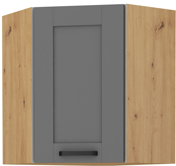 Horní rohová skříňka Luna 60x60 GN-72 1F (45°) Barva korpusu: Dub artisan, Barva dvířek: Dust Grey