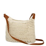 Letní dámská pletená crossbody kabelka Joanna, krémová