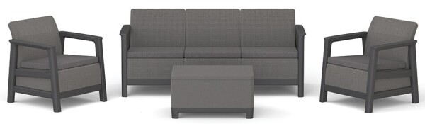 Keter SCANDI LINEA 3 SEATERS SET - Mountain Grey/Grafit