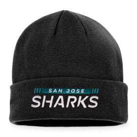 Fanatics Pánská Zimní Čepice San Jose Sharks Authentic Pro Game & Train Cuffed Knit Black