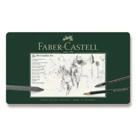 FABER-CASTELL Grafitové tužky v kovové krabičce / 26ks (112974)