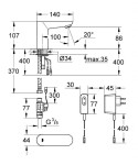 GROHE - Euroeco Cosmopolitan E Elektronická umyvadlová baterie, chrom 36269000