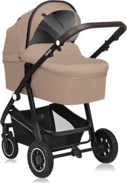 LIONELO Kočárek Bianka 3v1 Beige Sand / Hluboký, sportovní kočárek a autosedačka / Nafukovací kola / XXL stříška UPF50+ (LO-BIANKA 3IN1 BEIGE SAND)