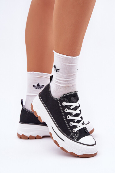 Nízké dámské tenisky na platformě černé Aradwin 39