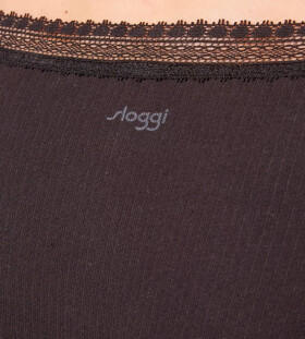 Dámské kalhotky GO Ribbed R Hipster C2P - BLACK - černé 0004 - SLOGGI BLACK L