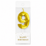 Cake star Dortová svíčka číslo DIAMOND zlatá č.9