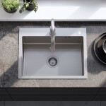REA - Ocelový dřez Liam BRUSH NICKEL s kuchyňskou baterií KPL-96006
