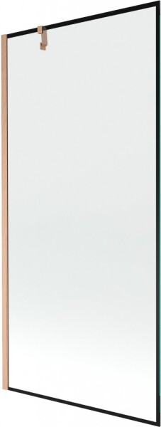 MEXEN/S - Next vanová zástěna FIX 90 x 150, černá vzor, měď kartáčovaná 895-090-000-00-70-65