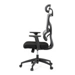 Kancelářská židle, šedá síťovina, černý plast, kolečka na tvrdé podlahy