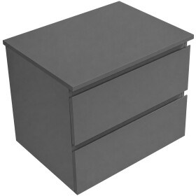 CERANO Koupelnová skříňka Carole - antracitová + deska pod umyvadlo Navira Slim - 18 mm - 60x49,8x46 cm