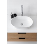 Erga Della, umyvadlo na desku 475x340x140 mm, bílá lesklá, ERG-V03-DELLA48-WH