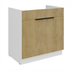 Spodní skříňka pod dřez Cremona 80 ZL 1S BB - Premium Box Barva korpusu: Bílá, Barva dvířek: Dub Cremona
