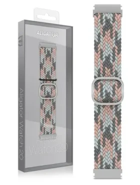 Aligator Řemínek textilní 20mm / růžovo-šedý (20AW0017)