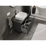 MEXEN/S - Rivel koupelnová skříňka pod umyvadlo 80, 1 šuplík, reliéf , grafit mat 91A20-08047-1-BF66