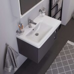 DURAVIT - D-Neo Nábytkové umyvadlo 80x48 cm, 1 otvor pro baterii vlevo, bílá 2369800000