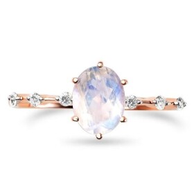 Emporial prsten 14k zlato Vermeil GU-DR8706R-ROSEGOLD-MOONSTONE-ZIRCON Velikost: 6 (EU: 51-53)