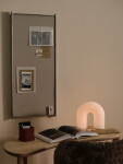 Ferm Living Venkovní přenosná LED lampa Vuelta – 4 stupně stmívání, bílá barva, sklo, kov