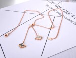 Ocelový náhrdelník Amelia Gold - chirurgická ocel, motýl, Zlatá 40 cm + 5 cm (prodloužení)