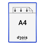 Djois rámeček s kapsou samolepicí, A4, otevřený shora, nepermanentní, modrý, 5 ks
