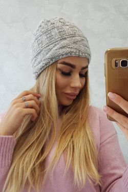 Fleecová čepice Edyta K298 šedá UNI